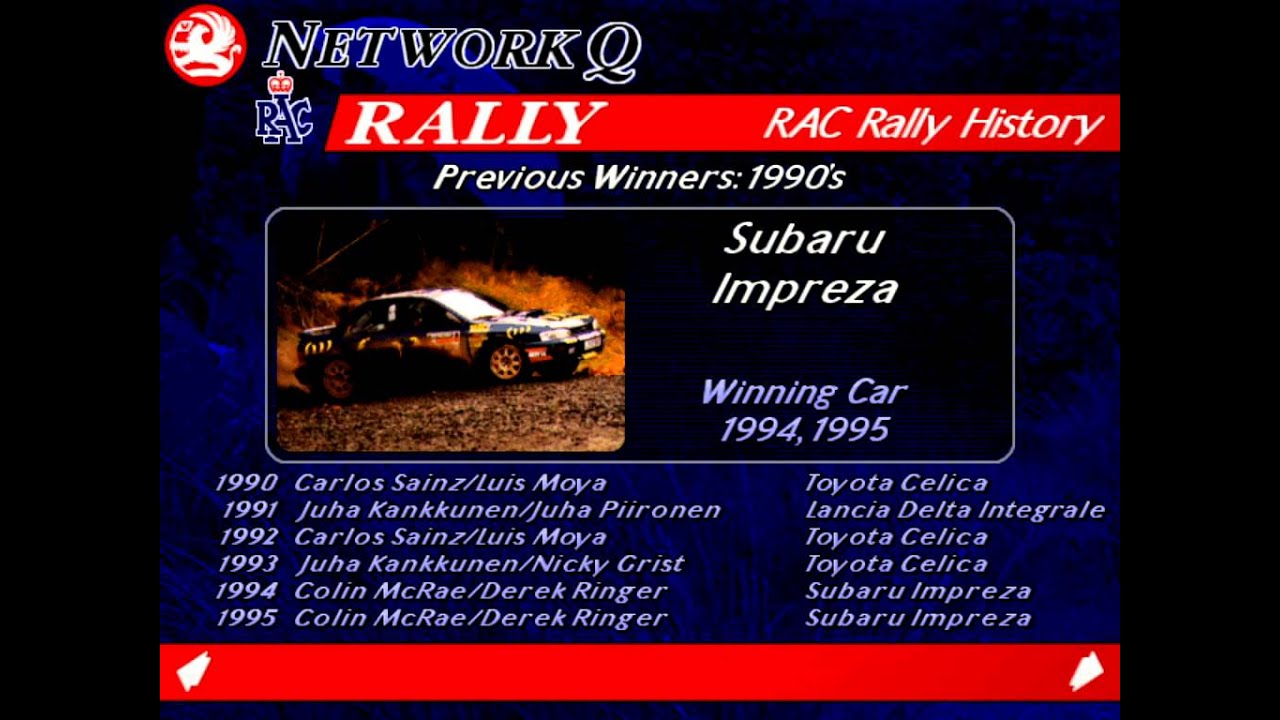 RAC Rally 1996, by Europress / NetWorkQ / Magnetic filelds, DOS game ...
