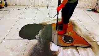 Extremely cute dirty cat carpet cleaning
