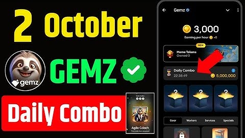 Gemz Daily Combo | 2 October Gemz Daily Combo | gemz daily combo today | gemz daily combo
