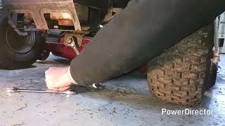 How to level out your mower deck on a craftsman t2500 riding lawn mower year 2016 deck 46 inch
