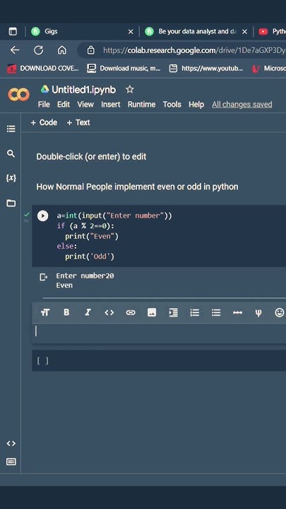 Even Odd program using Ternary operator #python #programming - YouTube
