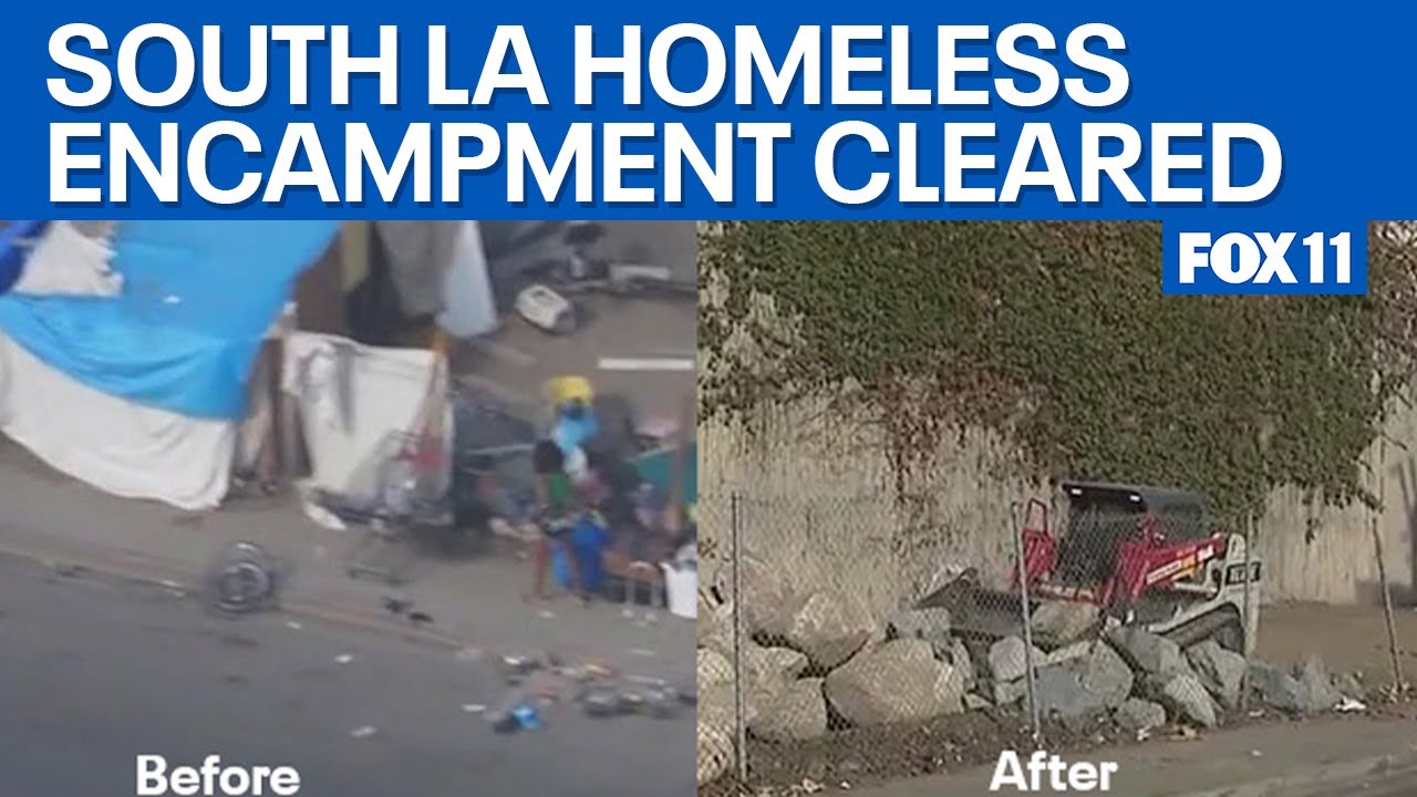 South LA homeless encampment cleared | FOX 11 LA - YouTube