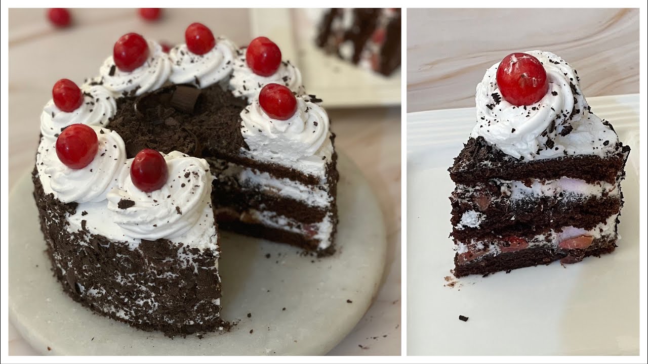 Black Forest Cake Recipe In Kadai | No Egg, No Curd, No Oven, Bakery style Eggless Black Forest Cake | Anyone Can Cook with Dr.Alisha