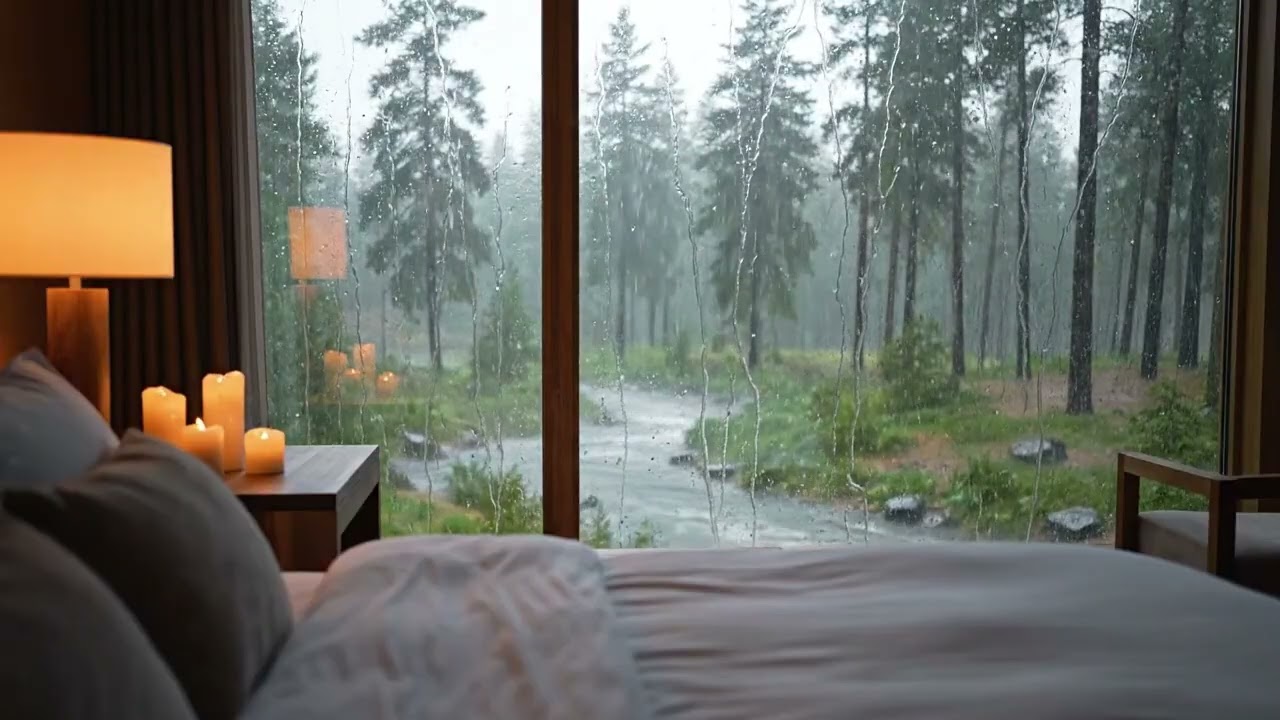 Rain and Piano Sounds for Peaceful Sleep, Relaxing & Healing