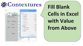 fill blank cells in excel with value from above