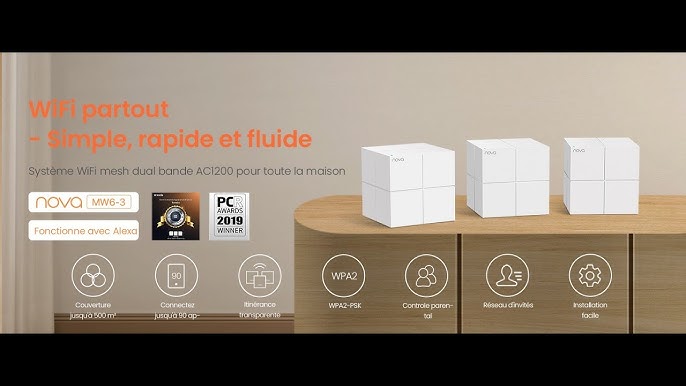 Système WiFi AC1200 double bande maillé Tenda Nova MW3