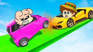 ¡COCHE ESCARABAJO vs SUPER COCHES!🐞😂 CARA a CARA en GTA V con SILVIOGAMER PANCRACIO y LINGAMES