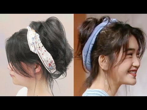 Easy Messy Hairstyle Tutorials | 你那叫喜欢吗？你那是馋她的脸！温碧霞 发带丝巾盘发发型教程