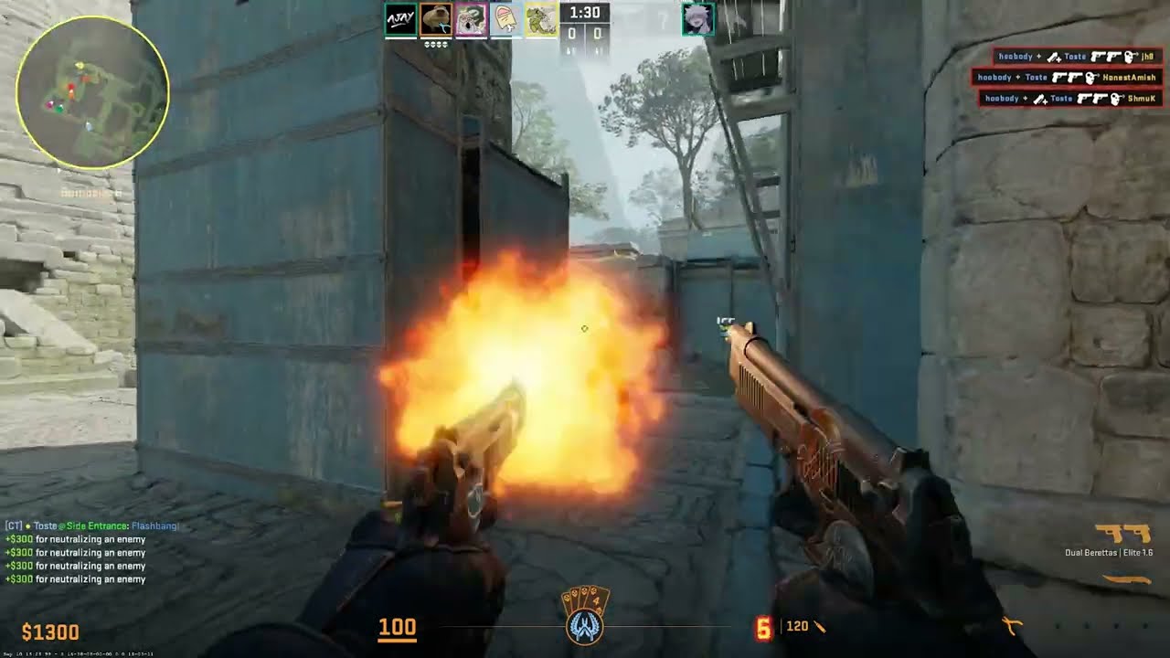 hoobody and Toste 2 pistol round all headshot aces in the same match