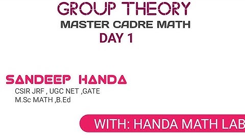 Group Theory ||Day1|| Master Cadre math