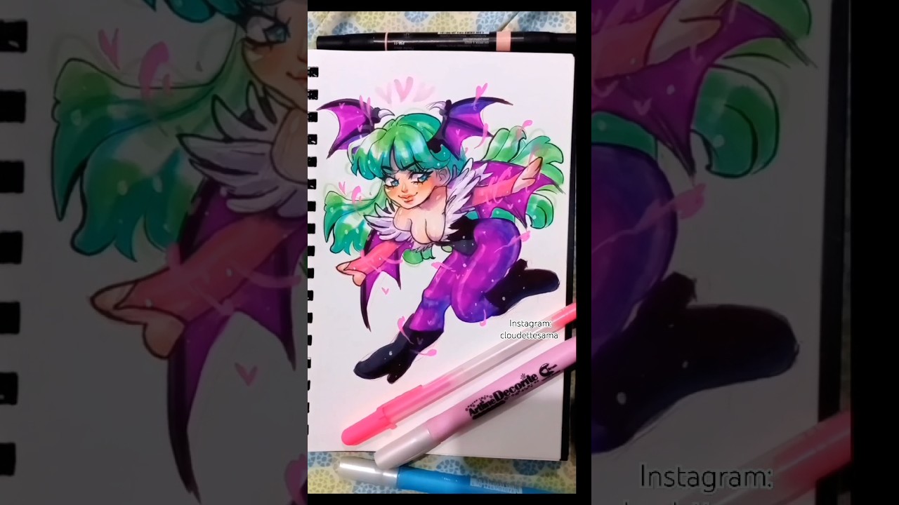 Drawing n Painting Morrigan with Parkoo Brush Pen 