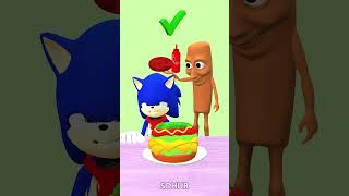 Sonic: Yes or No Challenge! 🤔🍔#Sonic #iClone #3DAnimation #YesOrNo