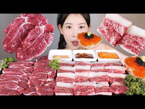 날먹🐂✨ 차돌육회 아롱사태육회 캐비어알밥천국 먹방 Raw <strong>beef</strong>  [eating <strong>show</strong>] mukbang korean food