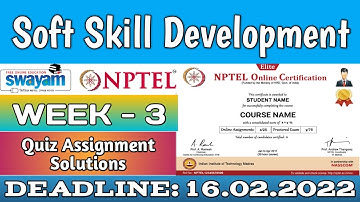NPTEL Soft Skill Development WEEK 3 ASSIGNMENT ANSWERS | 2022