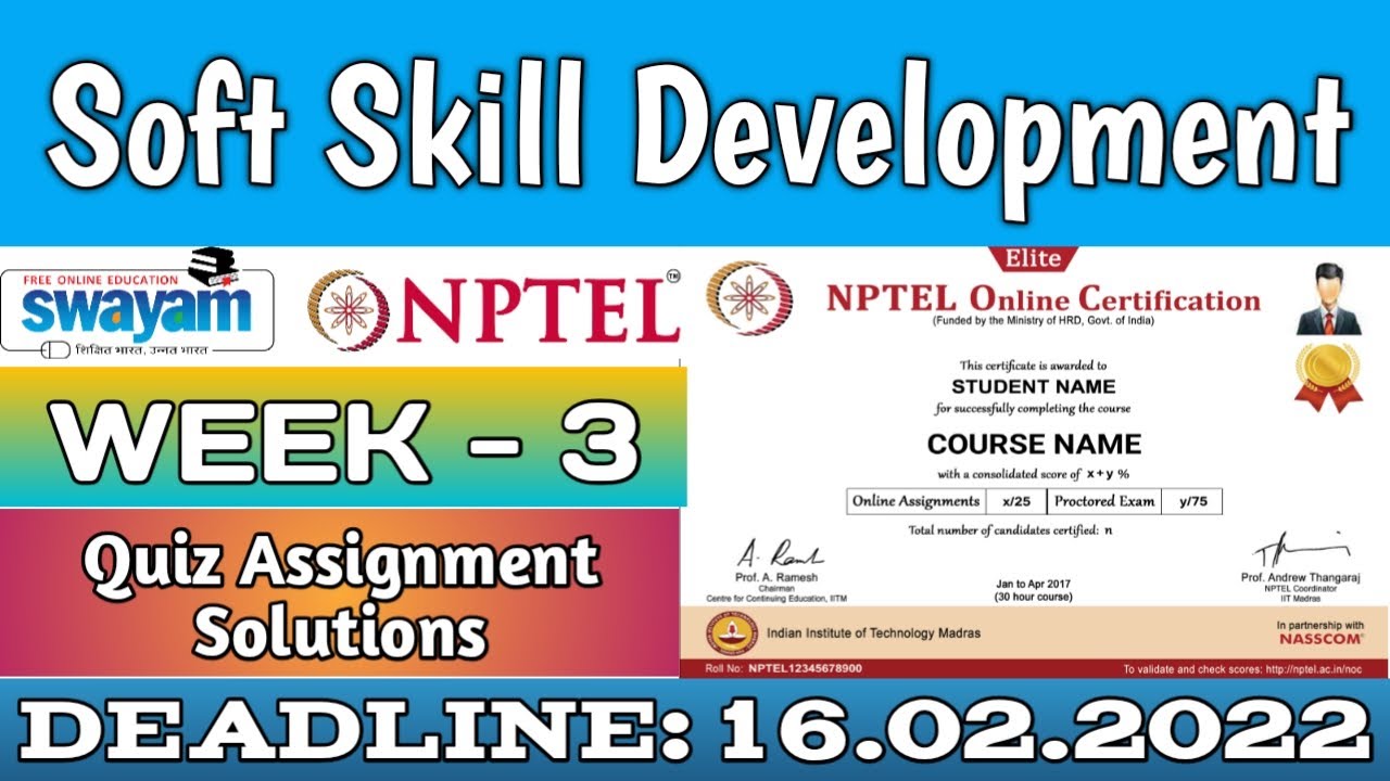 nptel week 3 assignment answers 2022