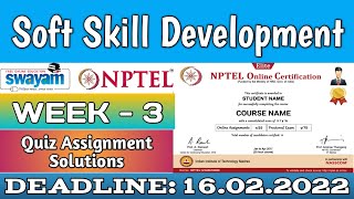 NPTEL Soft Skill Development WEEK 3 ASSIGNMENT ANSWERS | 2022 screenshot 2