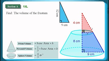 HKDSE 2015 Maths Core Paper 2 Q16: Volume 體積、Similar triangles 相似三角形 、frustum 平截頭體