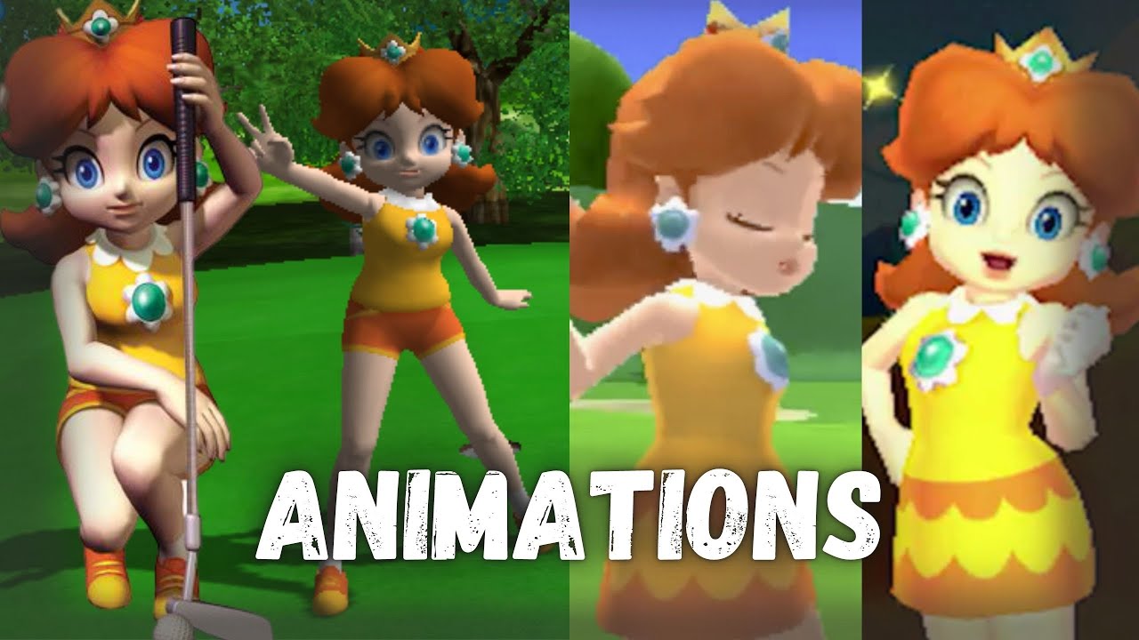 Mario Golf Series - Princess Daisy Animations - YouTube