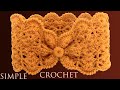 Como tejer a Crochet Diadema flores 3D Punto conchas de abanico dobles