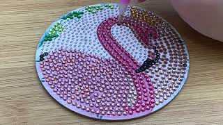ASMR Relaxation: Assembling Pink Flamingo Mug Coaster from Everyday Crafts