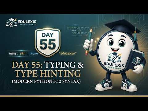 Day 55: Typing & Type Hinting in Python | Modern Python 3.12 Syntax | Edulexis |