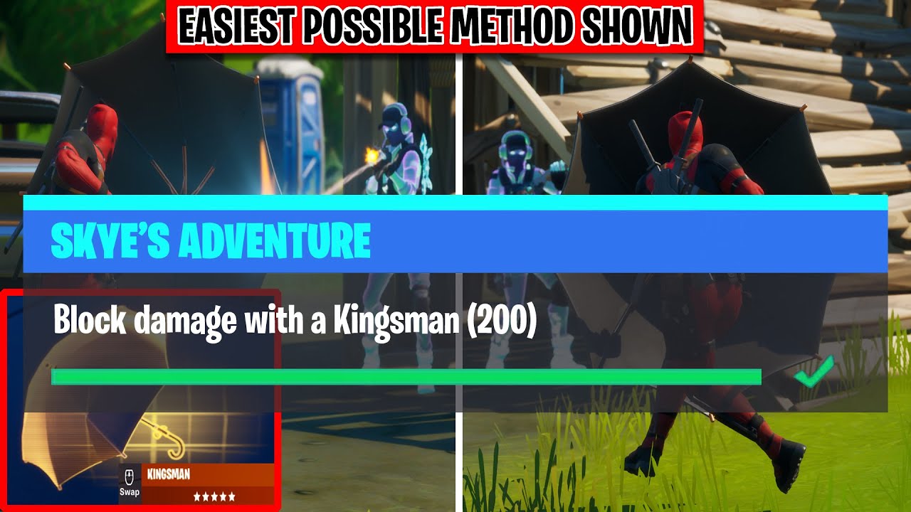 Block damage with a Kingsman - Skye's Adventure Week 8 Challenges Fortnite