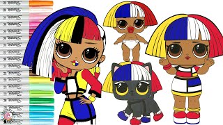 LOL Surprise Dolls Coloring Book Page Family LOL OMG Angles Shapes LIL Sister and Purrfect Shapes