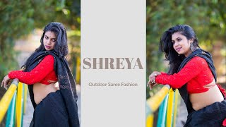 Saree Fashion Video Ft Shreya Outdoor Saree Fashion Photoshoot Shreya In Black Saree