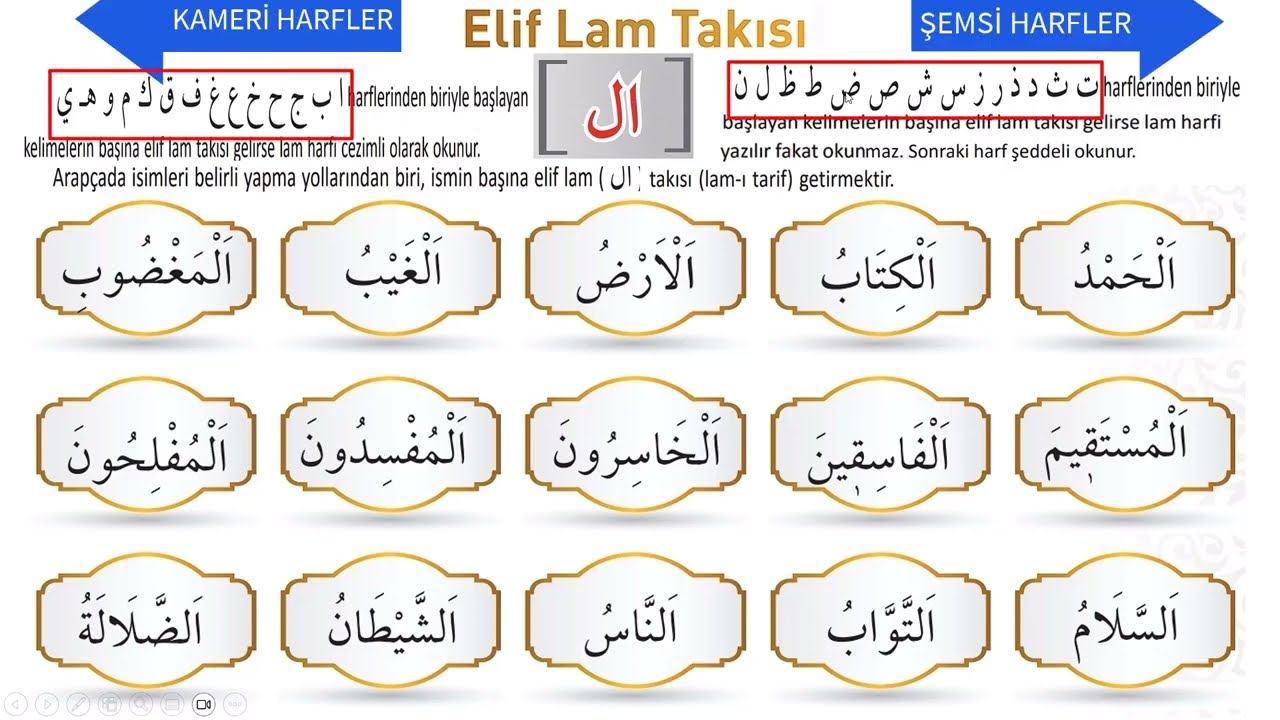 ELİF LAM (ال) TAKISI | Şemsi Kameri Harfler | lam ı tarif | Kur'an Okumaya Giriş