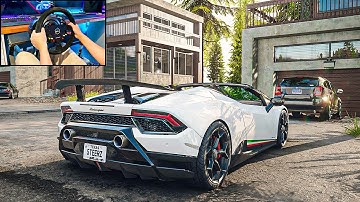 Lamborghini Huracan Performante Spyder - Need For Speed Unbound Steering Wheel Gameplay (4k)