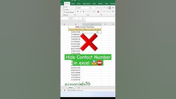 Hide Contact Number in excel ⛔️ #excel #asmr #computer #excelformula #tricks #exceltips #trending