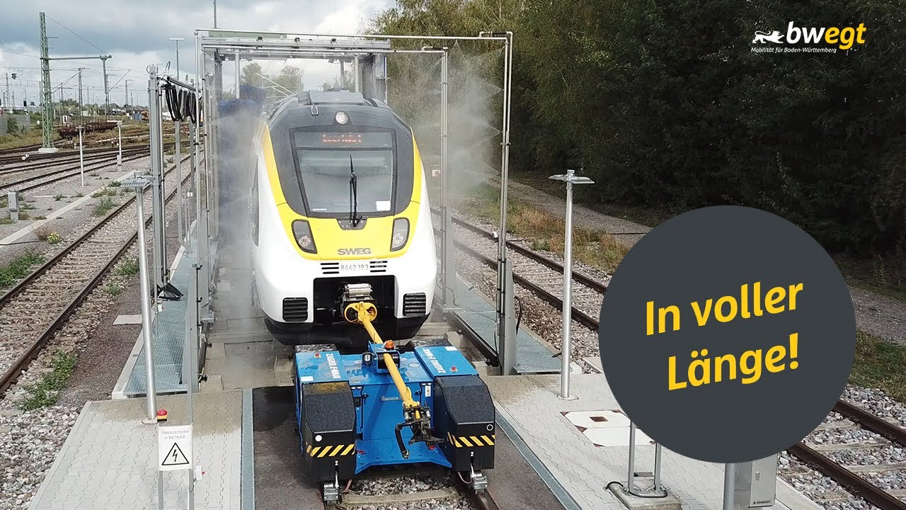 Führerstandsmitfahrt durch die Zug-Waschanlage mit bwegt