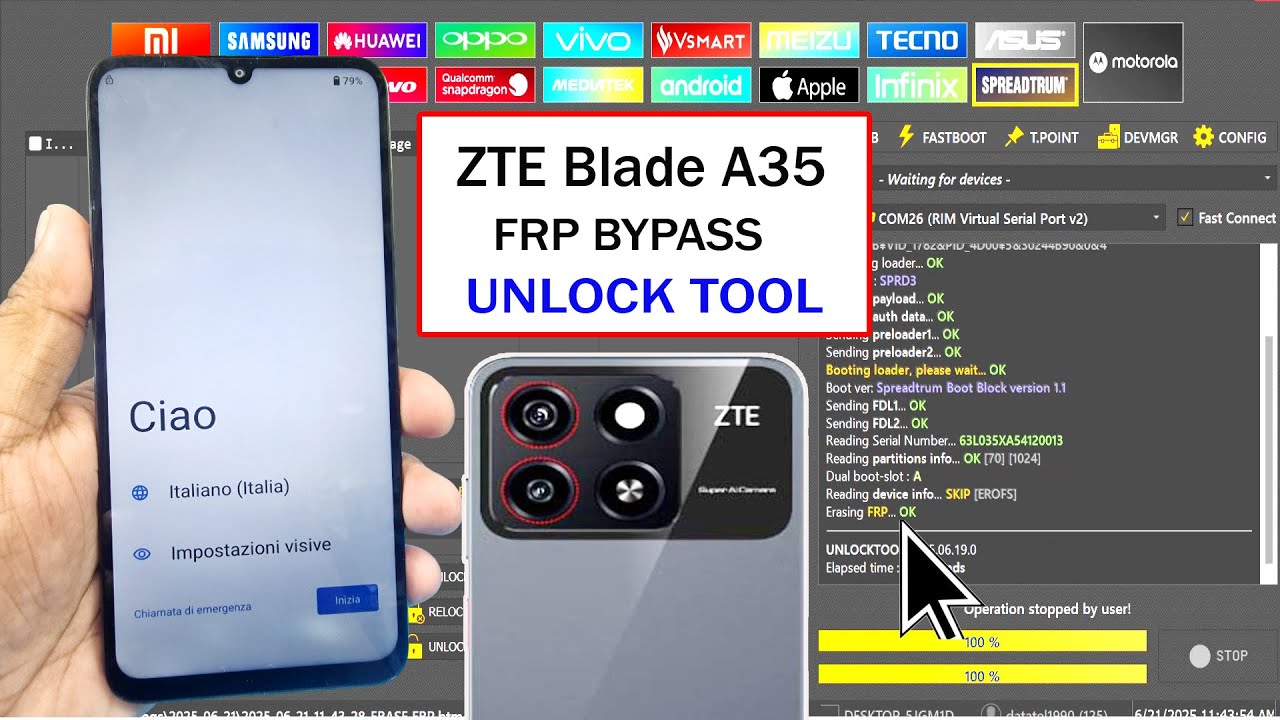 ZTE BLANDE A35 FRP BYPASS UNLOCK TOOL GOOGLE ACCOUNT REMOVE✅
