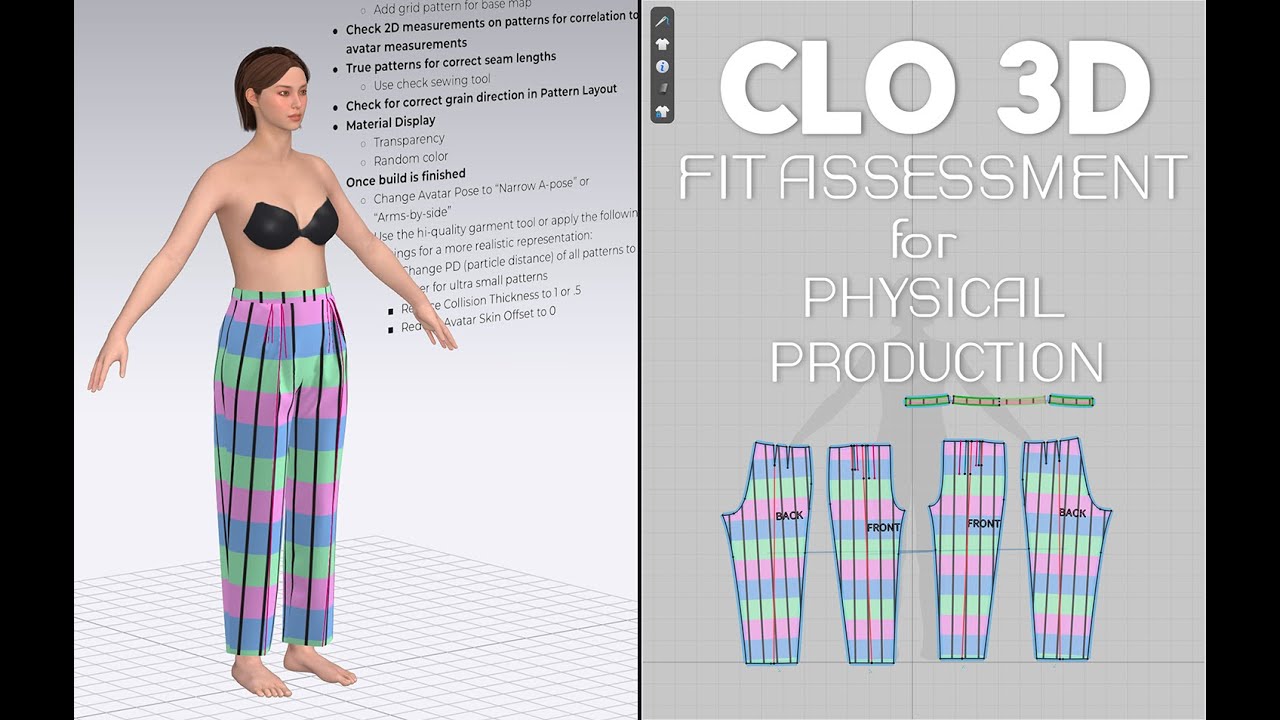 CLO 3D--Physical Garment Production--How to Assess Fit in 3D - YouTube