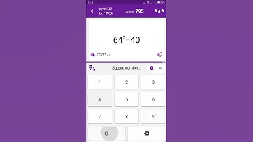 Math Tricks - Training mode - square numbers between 60 and 69 - level 077 (Number Keyboard)
