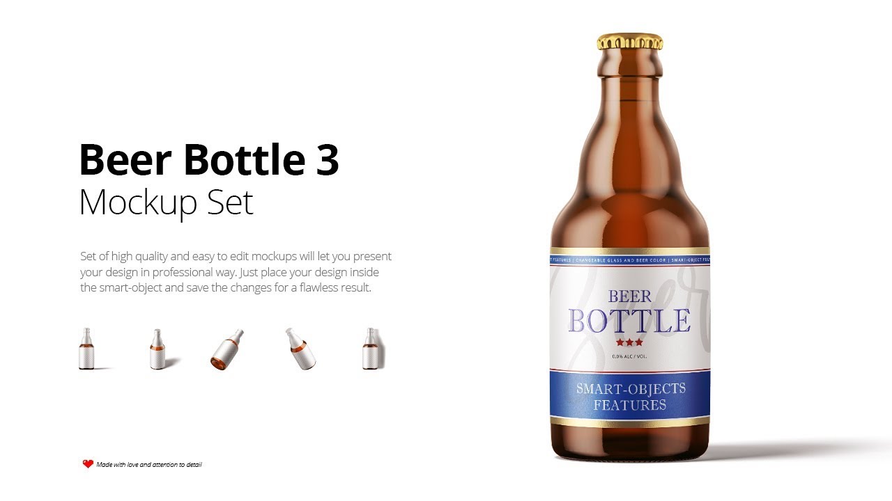 Download Free Beer Bottle Mockup For Photoshop Video Tutorial Youtube PSD Mockup Template