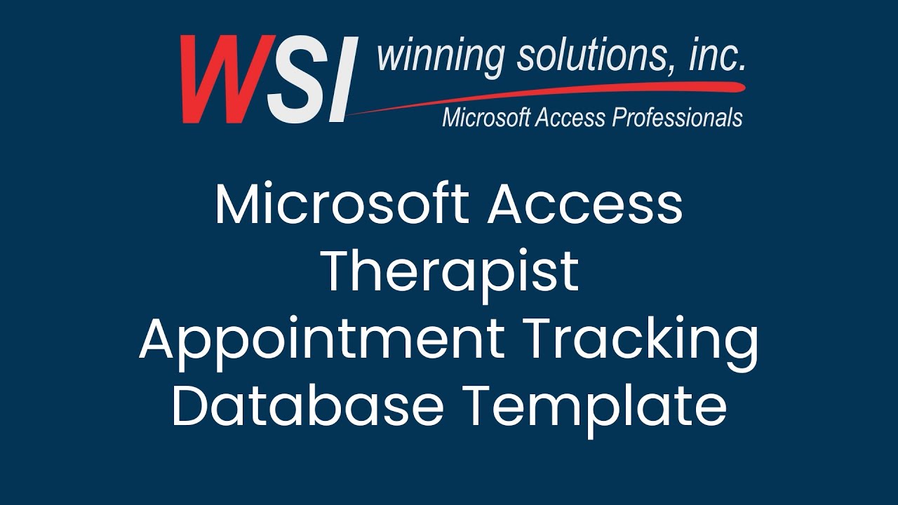 Microsoft Access Therapist Appointment Tracking Database Template - YouTube