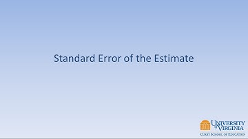 How To: standard Error of the Estimate