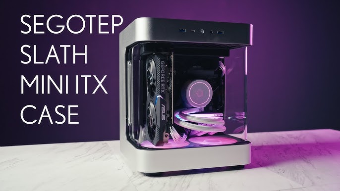  Segotep Slath Mini ITX PC Gaming Computer Case, Double Curved  Tempered Glass Side Panel, GPU Vertical Mounting, Cable Management System,  SFX PSU Supported (Slath Mini) : Electronics