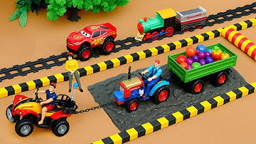 Diy mini tractor trolley soil unload in mud farm science project