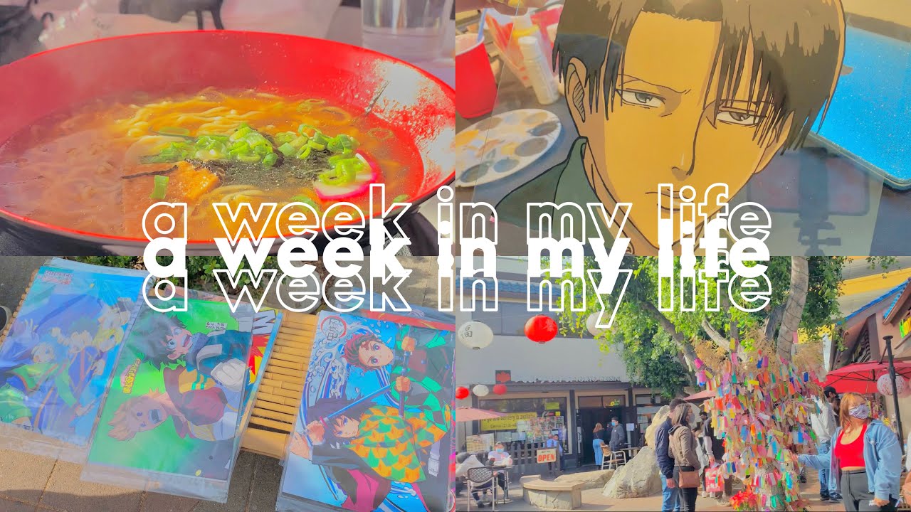 a week in my life:: hanging out with friends, online school, glass painting, + binging aot 🍰🍓