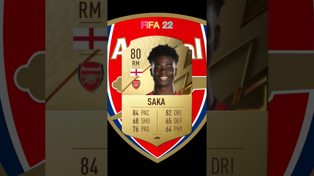 Bukayo Saka FIFA rating evolution 