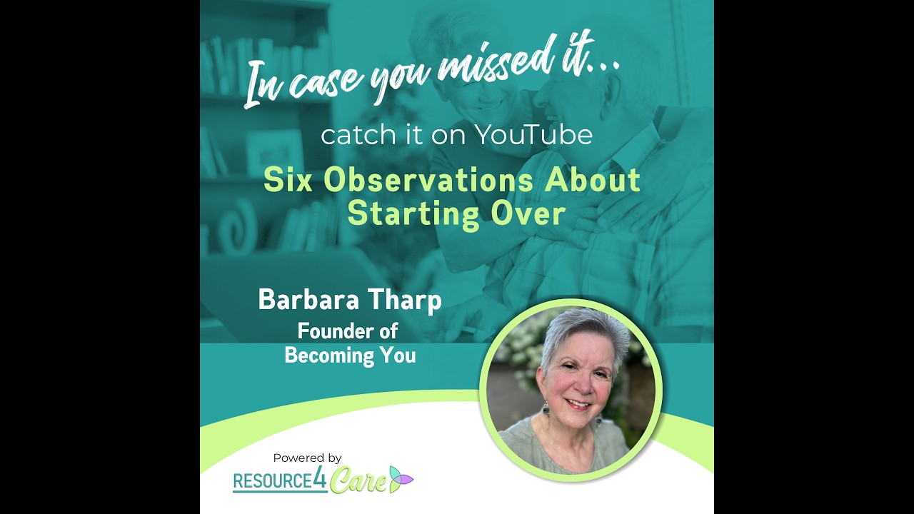 This is about life transitions, fear of change, resilience, regret, hope, and wisdom rather than sensationalism. Barbara's story is particularly powerful because she isn't just speaking about starting over—she's lived it.