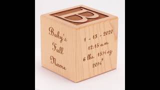 Wood Baby Name Display - Building Block Name Display - Laser