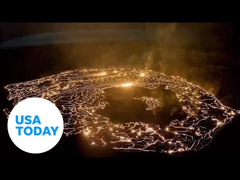 Kilauea volcano timelapse shows smoke, lava erupting | USA TODAY