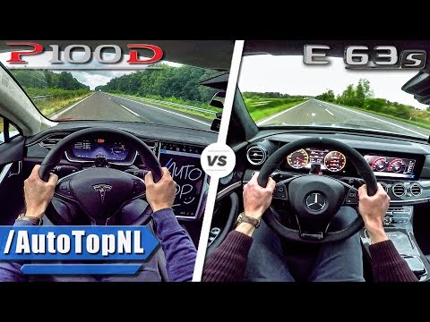 Tesla Model S P100d Vs AMG E63 S | ACCELERATION TOP SPEED & AUTOBAHN POV By AutoTopNL