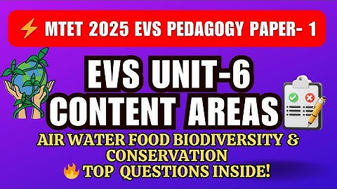 Crack MTET 2025: Essential EVS Unit-6 Questions (Biodiversity, Public Properties & More!) | Paper-1