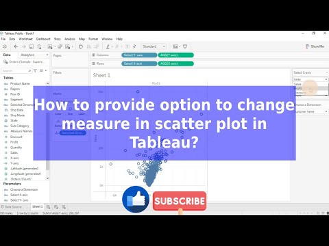 How to provide option to change measure in scatter plot in Tableau?