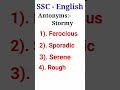 SSC Exam 2023|Previous Year Antonym Stormy |SSC MTS CHSL CGL|HAVLDAR IBPS|SBI Bank Exam