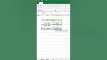 Make EMI Calculator in Excel - Calculate EMI in Excel - PMT Function in Excel #shorts #excel